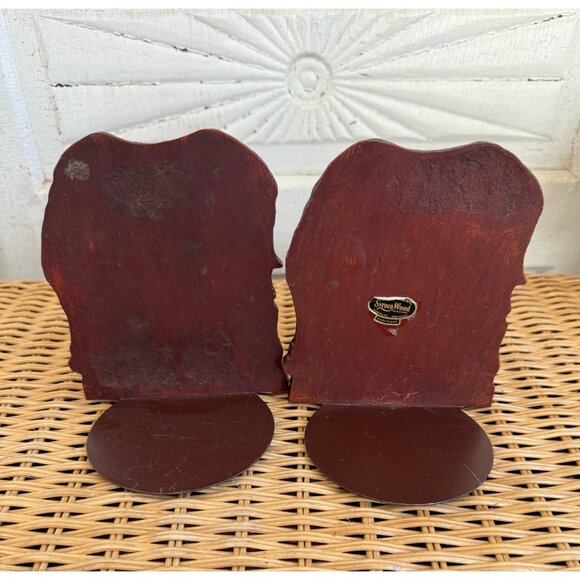 Vintage 60's Syroco Pressed Wood Equestrian Horse & Colt Bookends - Picture 8 of 11